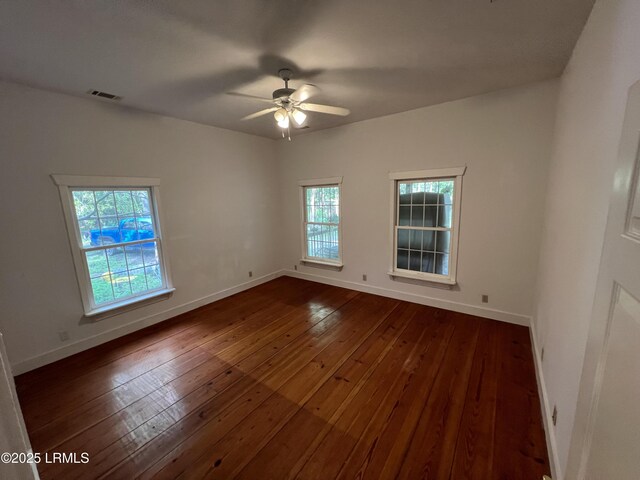 3769 Rice Shire Rd, Ridgeland, SC 29936 - empty room featuring ceiling fan and dark wood finished floors