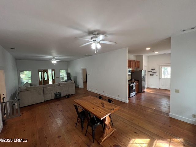 3769 Rice Shire Rd, Ridgeland, SC 29936 - living room featuring a ceiling fan, wood-type flooring, healthy amount of natural light, and recessed lighting