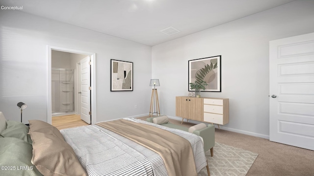 1449 Sanctum St, Ridgeland, SC 29936 - bedroom with light colored carpet, baseboards, and ensuite bathroom