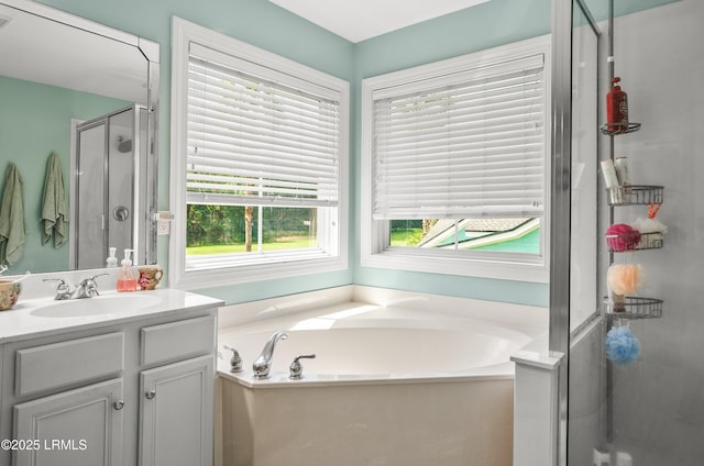 49 National Blvd, Beaufort, SC 29907 - bathroom with a stall shower, vanity, and a garden tub