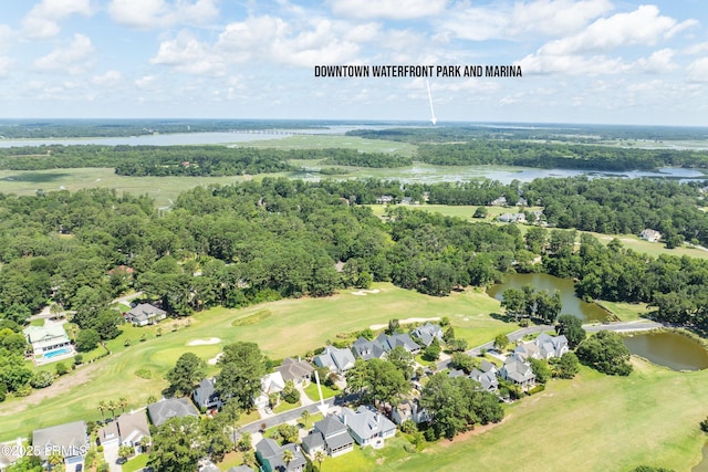 49 National Blvd, Beaufort, SC 29907 - aerial perspective of suburban area featuring a nearby body of water and a local golf course