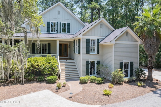 view of front of property with a porch