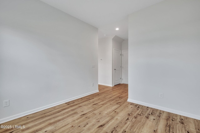 empty room featuring light wood-type flooring