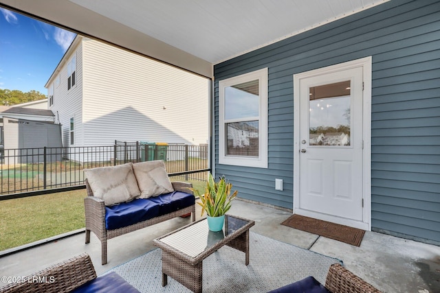 view of patio featuring an outdoor living space