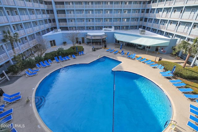 view of pool with a patio area