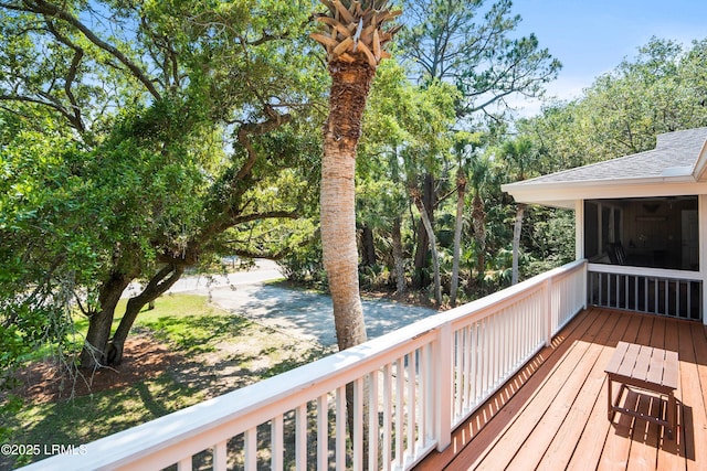 738 Marlin Dr, Fripp Island, SC 29920 - wooden terrace with a sunroom