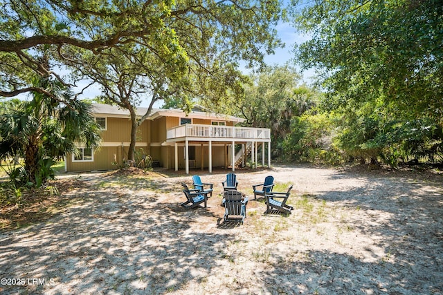 738 Marlin Dr, Fripp Island, SC 29920 - view of yard featuring stairs and a wooden deck