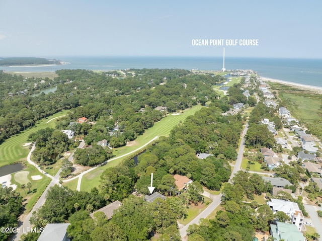 738 Marlin Dr, Fripp Island, SC 29920 - aerial overview of property's location featuring a nearby body of water, a golf course, and a tree filled landscape