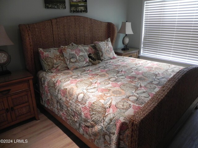 bedroom featuring light wood-type flooring