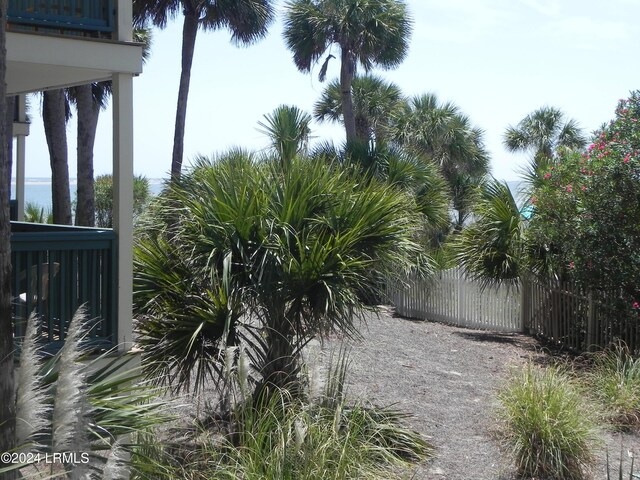 view of yard with a water view