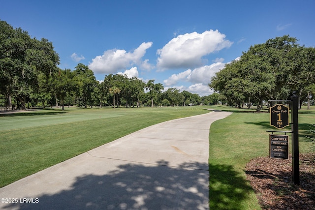 419 Bb Sams Dr, Saint Helena Island, SC 29920 - view of home's community featuring view of scattered trees, a lawn, and golf course view