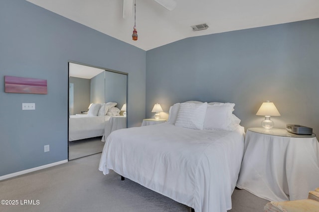 15 Padgett Dr, Bluffton, SC 29909 - carpeted bedroom with ceiling fan, vaulted ceiling, and a closet