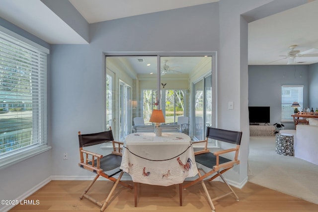 15 Padgett Dr, Bluffton, SC 29909 - dining room with ceiling fan and light hardwood / wood-style floors