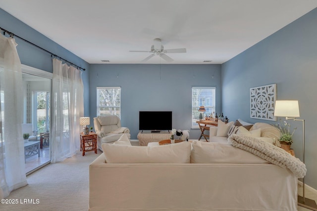 15 Padgett Dr, Bluffton, SC 29909 - carpeted living room featuring ceiling fan