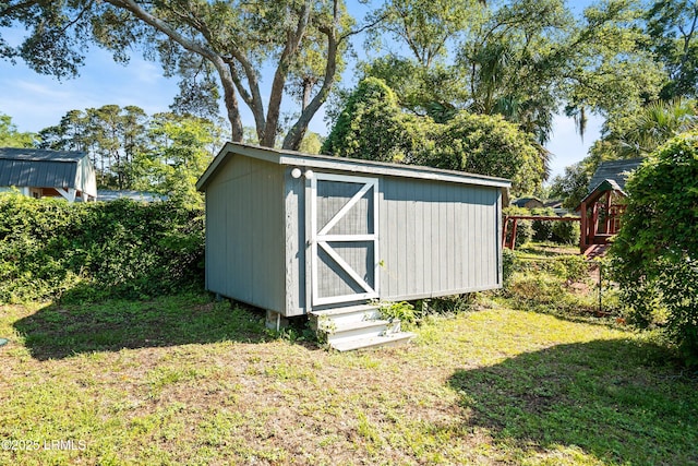 view of shed