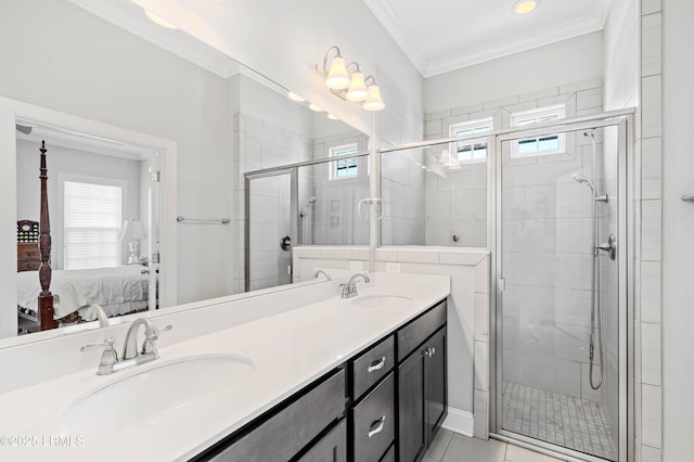 2712 Bluestem Dr, Beaufort, SC 29902 - full bath featuring plenty of natural light, ensuite bath, a sink, and a stall shower