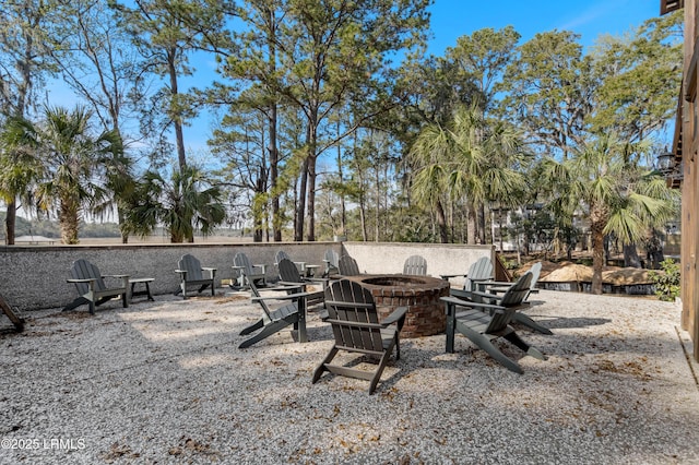 2712 Bluestem Dr, Beaufort, SC 29902 - view of patio with a fire pit