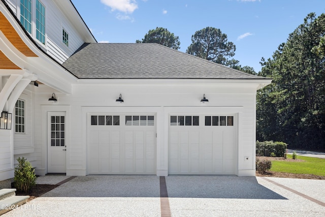 view of garage