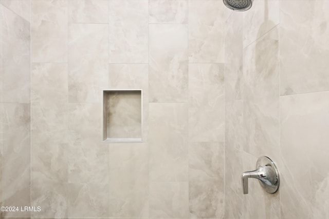 details with a tile shower