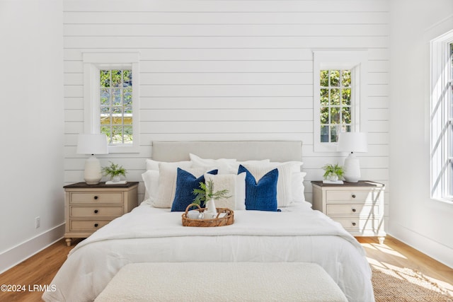 bedroom featuring light hardwood / wood-style floors