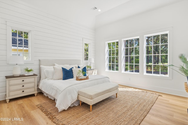 bedroom featuring light wood-type flooring