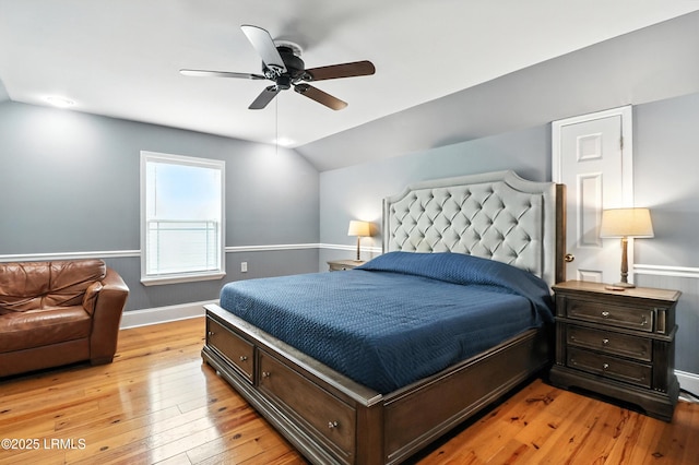 1 Broadland Cir, Bluffton, SC 29910 - bedroom featuring light wood finished floors, vaulted ceiling, and ceiling fan