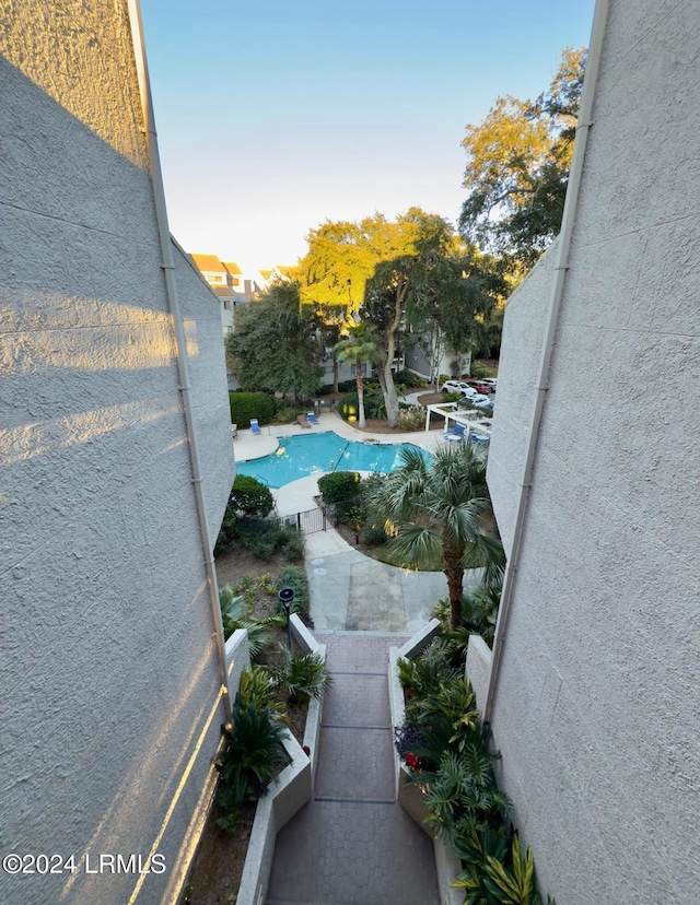 view of pool with a patio area