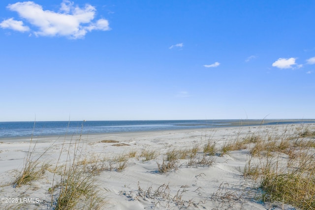 property view of water with a beach view