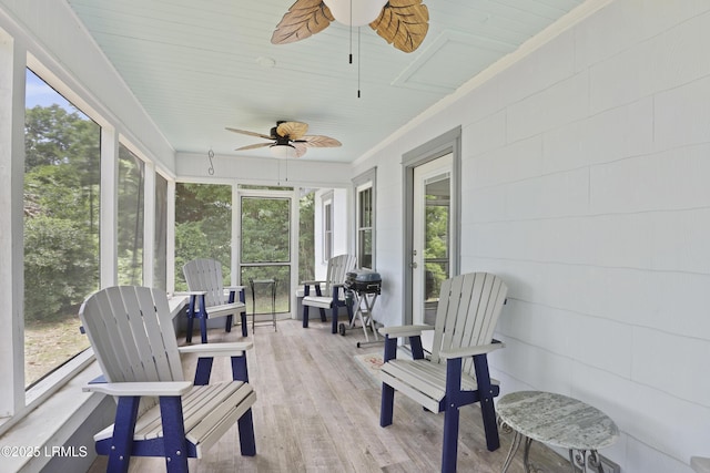 1413 Pigeon Point Rd, Beaufort, SC 29902 - sunroom with ceiling fan and plenty of natural light