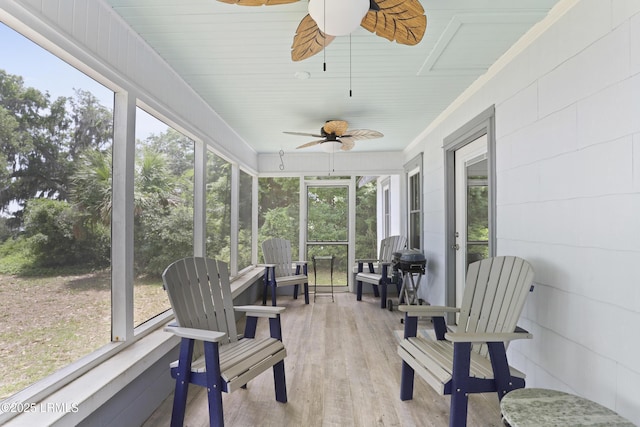 1413 Pigeon Point Rd, Beaufort, SC 29902 - sunroom featuring a ceiling fan