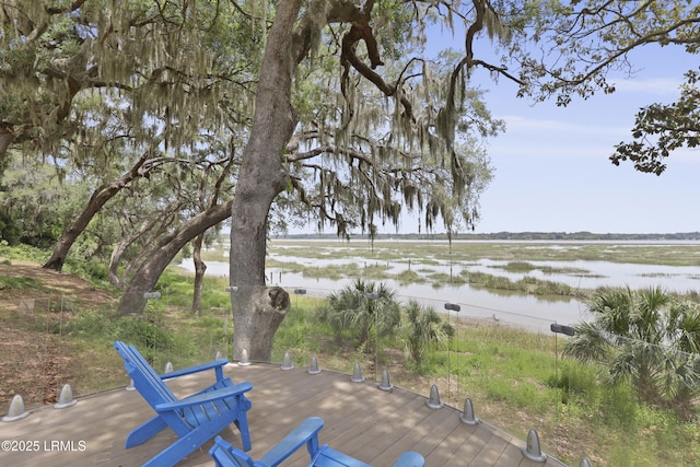 1413 Pigeon Point Rd, Beaufort, SC 29902 - view of yard featuring a deck with water view
