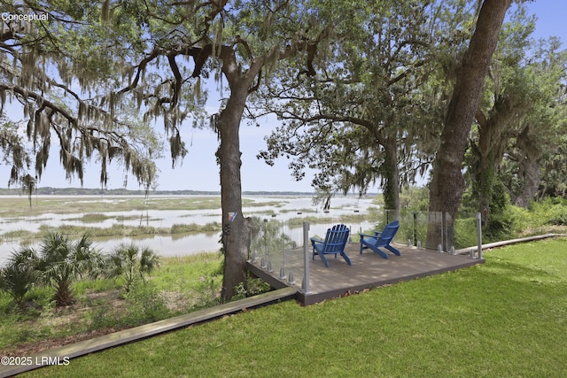 1413 Pigeon Point Rd, Beaufort, SC 29902 - view of grassy yard with a water view