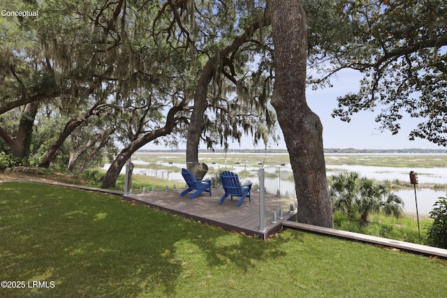 1413 Pigeon Point Rd, Beaufort, SC 29902 - view of grassy yard with a water view