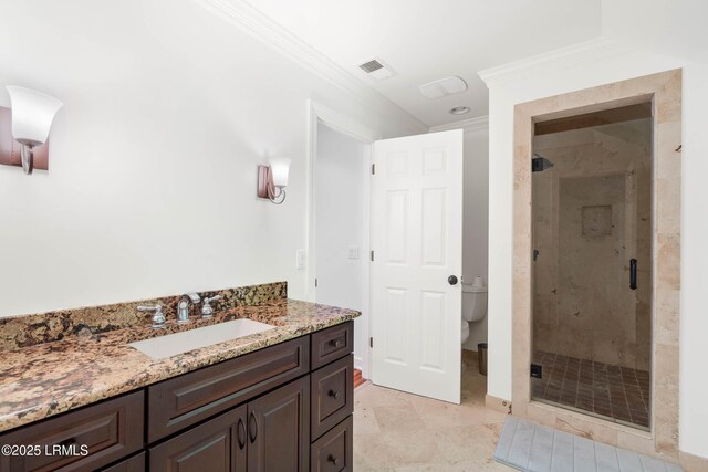 104 Barnaby Blf, Seabrook, SC 29940 - full bath with a stall shower, ornamental molding, and vanity