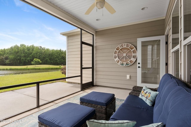 149 Kings Creek Dr, Bluffton, SC 29909 - sunroom with a ceiling fan