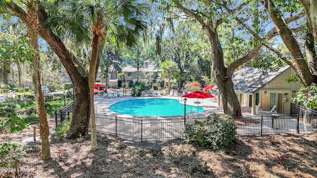 view of pool with a patio area