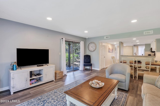 living room featuring hardwood / wood-style floors