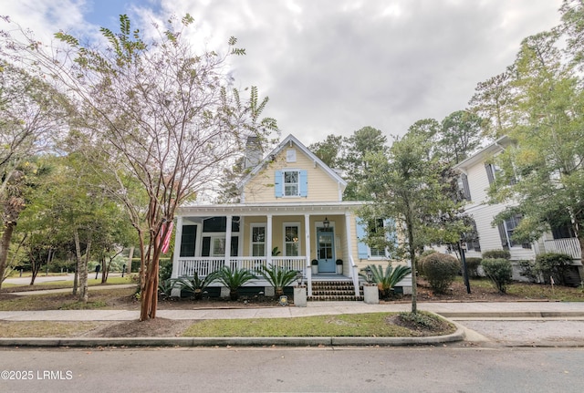 view of front of house featuring covered porch