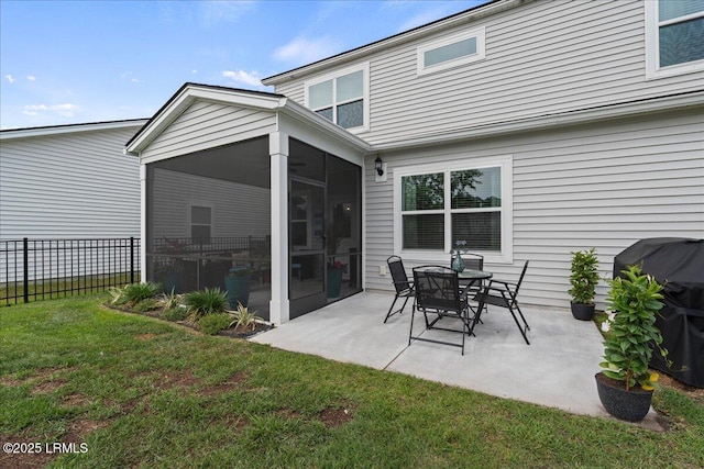 114 Danner Dr, Bluffton, SC 29909 - view of patio / terrace with a sunroom and a grill