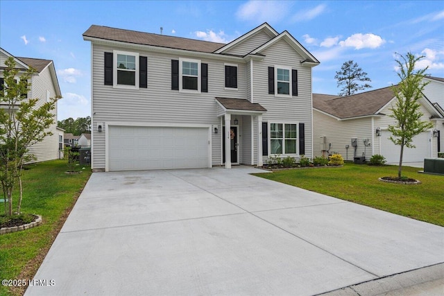 114 Danner Dr, Bluffton, SC 29909 - view of front of house featuring a garage, a front yard, and concrete driveway