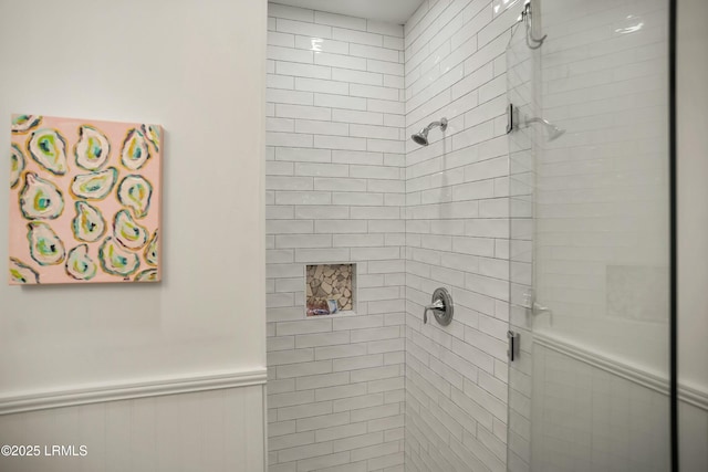 bathroom featuring walk in shower