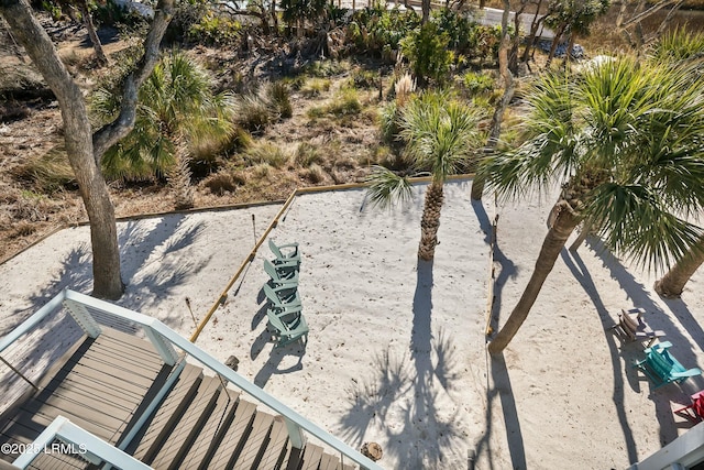 view of yard featuring volleyball court