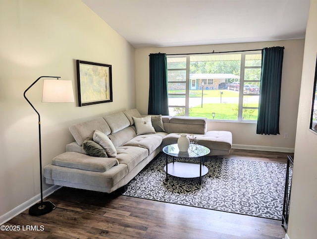 12408 Deerfield Rd, Savannah, GA 31419 - living area featuring vaulted ceiling and wood finished floors