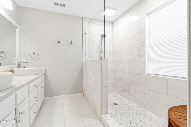 39 Barrington Ave, Bluffton, SC 29910 - full bathroom featuring a walk in shower, a sink, double vanity, and visible vents
