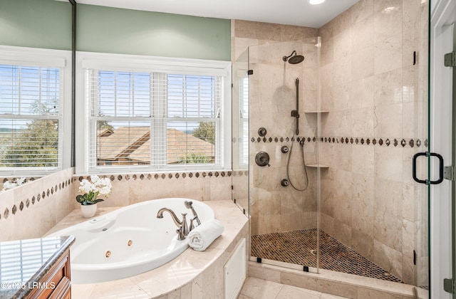 54 Battery Creek Club Dr, Beaufort, SC 29902 - bathroom with a stall shower and a whirlpool tub
