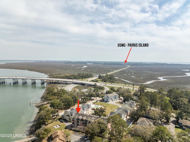54 Battery Creek Club Dr, Beaufort, SC 29902 - drone / aerial view featuring a water view