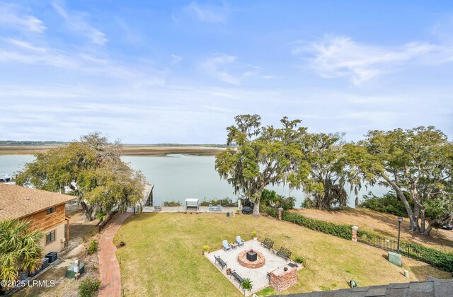 54 Battery Creek Club Dr, Beaufort, SC 29902 - drone / aerial view with a water view