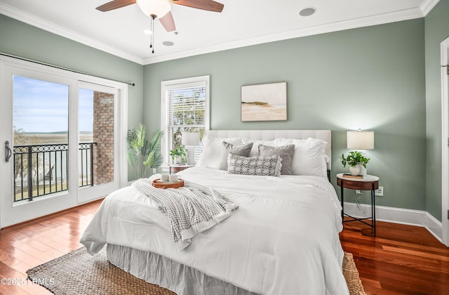 54 Battery Creek Club Dr, Beaufort, SC 29902 - bedroom with access to outside, wood finished floors, and ornamental molding