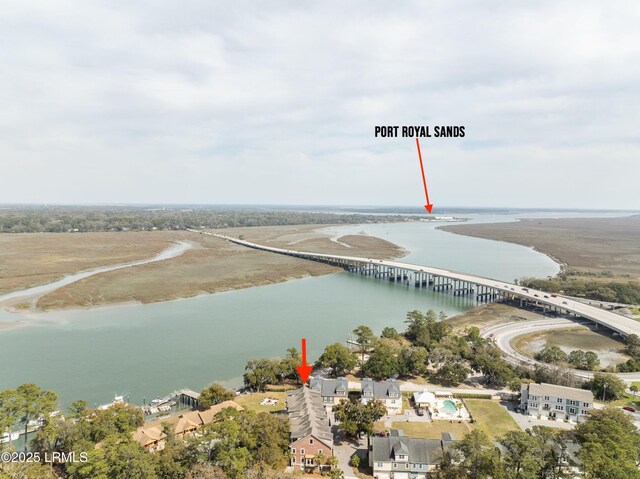 54 Battery Creek Club Dr, Beaufort, SC 29902 - bird's eye view with a water view