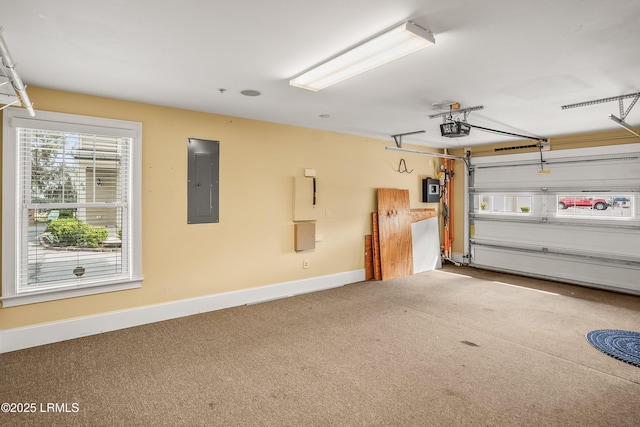 54 Battery Creek Club Dr, Beaufort, SC 29902 - garage featuring electric panel, baseboards, and a garage door opener